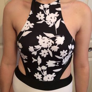 One piece open back swim suit